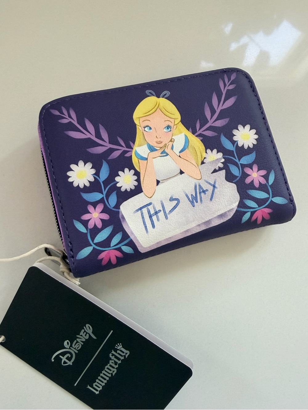 LoungeFly Disney Alice in Wonderland This Way Mini Wallet